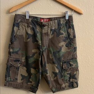 Arizona Jean Company Boys Green and Brown Cargo Shorts